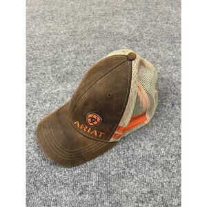 Ariat Snapback Trucker Hat One Size Adjustable Embroidered Mesh Back Y2K Work